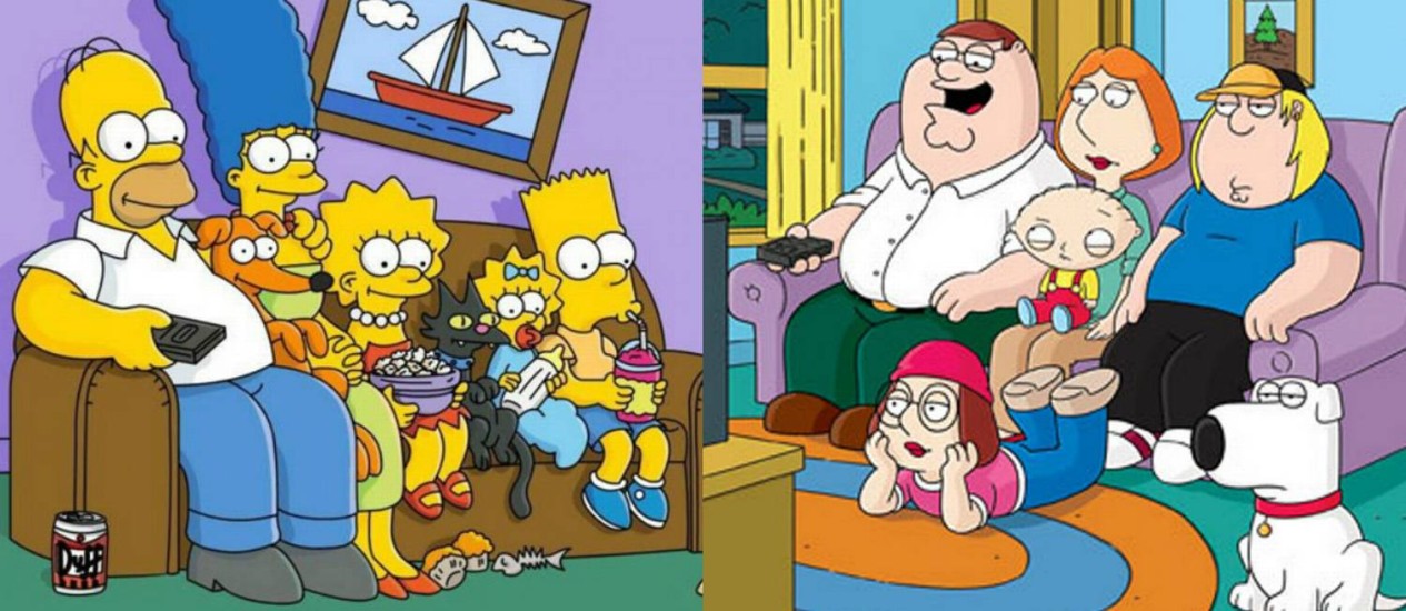 Um encontro especial marcará as telinhas em setembro: Homer Simpson, Peter Griffin e suas famílias participarão juntos de episódio Foto: Montagem/Divulgação