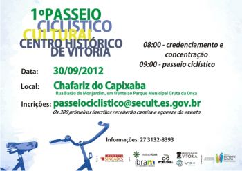 Cartaz do 1º Passeio Ciclístico Cultural – Centro Histórico de Vitória