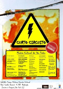 Cartaz com a programação da mostra cultural Curto Circuito, do Circuito Cultural