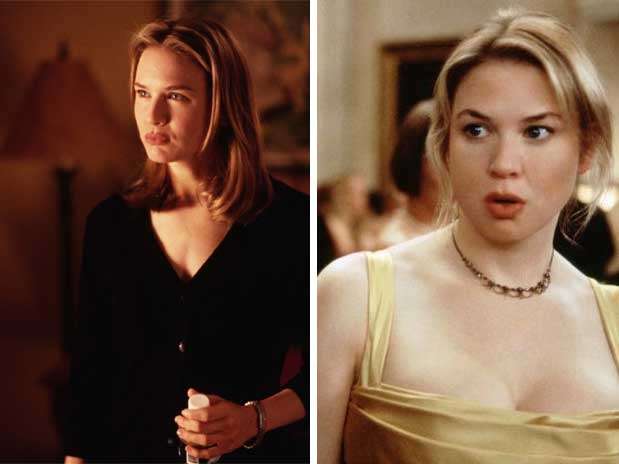 Renée Zellweger - A atriz ficou conhecida pelo efeito sanfona que a vem acompanhando desde O Diário de Bridget Jones, de 2001. Ela chegou a engordar de dez a quinze quilos para o longa, feito repetido para sua sequência, três anos depois. Após ambas as filmagens, Renée emagreceu com rapidez impressionante  Foto: Divulgação